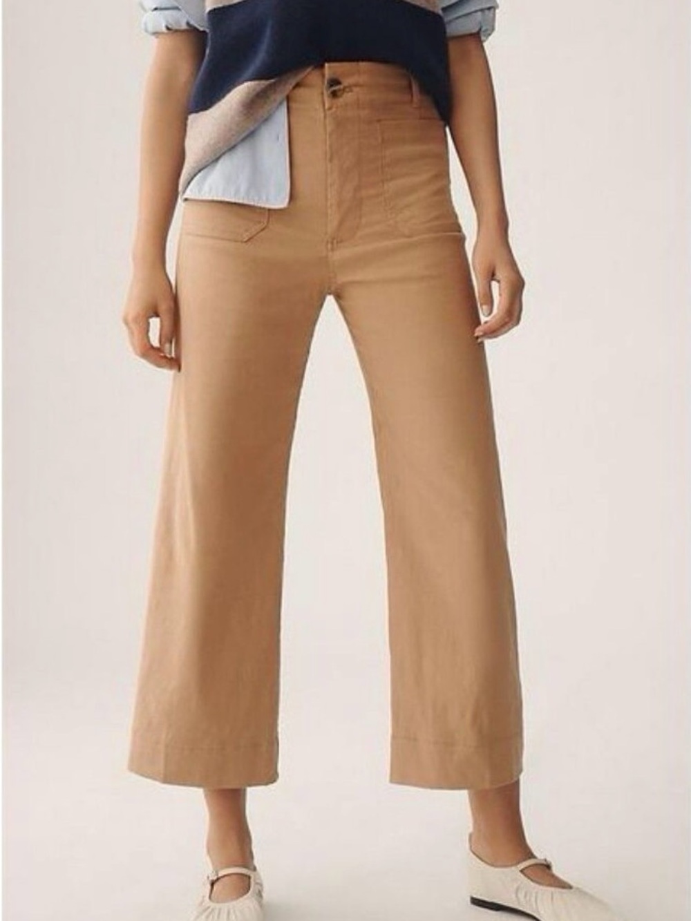 Anthropologie Maeve The Colette Magic Fabric High Rise Wide Leg Cropped Pants